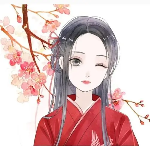 读者头像，纯白底青灰线条手绘风格